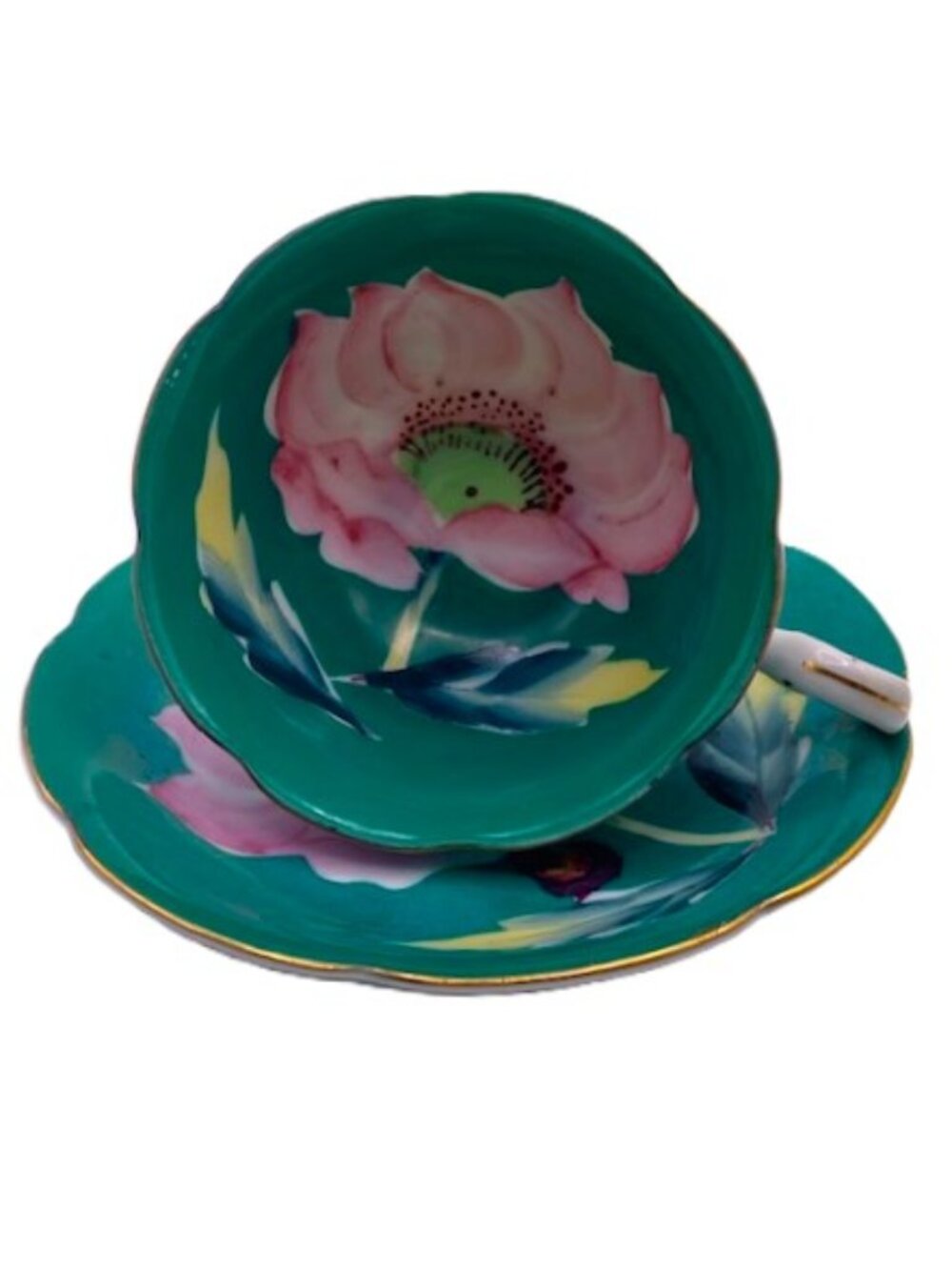 Vintage MCM cup and saucer tea coffee floral japanese MCM